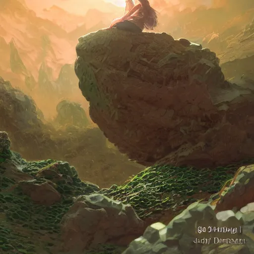 Image similar to a small ball made of rock and jagged green crystals, digital painting, artstation, concept art, soft light, hdri, smooth, sharp focus, illustration, fantasy, intricate, elegant, highly detailed, D&D, matte painting, in the style of Greg Rutkowski and Alphonse Mucha and artemisia, 8k, highly detailed, jurgens, rutkowski, bouguereau, pastoral, rustic, georgic