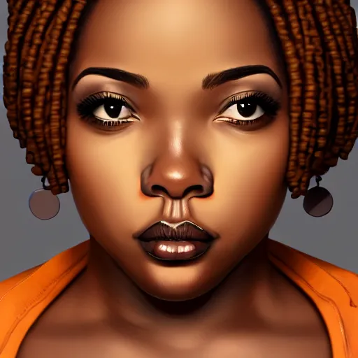 Image similar to Strong African American women, cute,kinda thick,40k portrait, 4k resolution, highly detailed, artstation, very sharp, epic