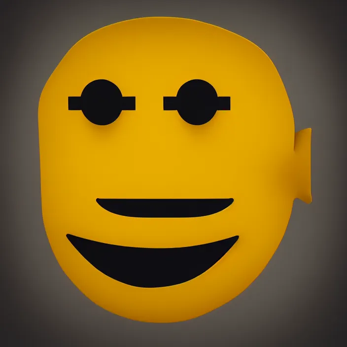 Image similar to excellent painted portrait of yellow emoji, high quality masterpiece painted portrait, minimalistic, symmetry, 4k, trending on artstation, octane render,