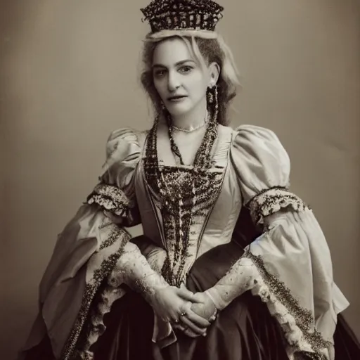 Image similar to portrait of madonna as a royal lady of victorian era, ultra realistic, canon 3 5 mm photography