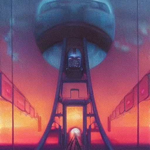 Prompt: “ vapor wave sunset, blade runner film, hyper realistic, master piece, award winning, artist paul bonner ”