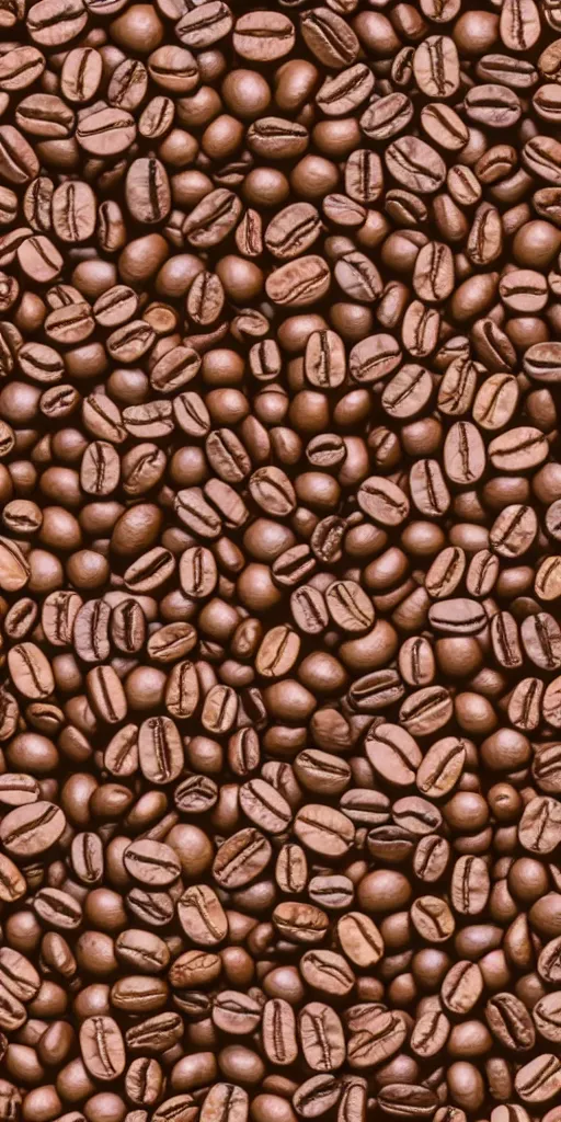 Image similar to seamless pattern of coffee beans, latte art, 60's poster, symmetrical, high detail, repeating 35mm photography