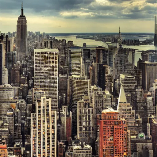 Image similar to diorama of New York city, macro lense, highly detailed