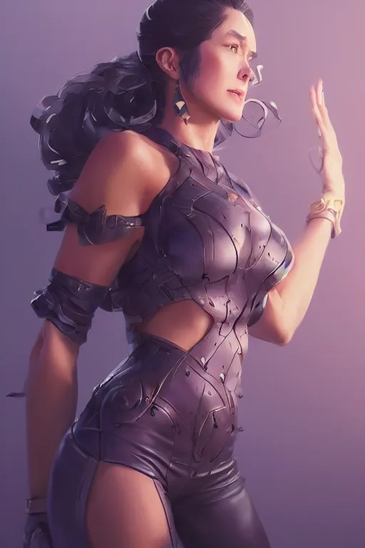 Image similar to a woman with her Jojo stand behind her , made by Stanley Artgerm Lau, WLOP, Rossdraws, ArtStation, CGSociety, concept art, cgsociety, octane render, trending on artstation, artstationHD, artstationHQ, unreal engine, 4k, 8k,