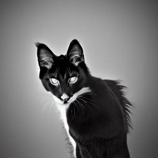 Image similar to a feline collie - cat - hybrid, animal photography