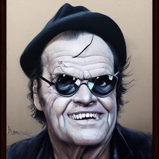 Image similar to Jack Nicholson portrait by Goya, trending on artstation, hyper detailed