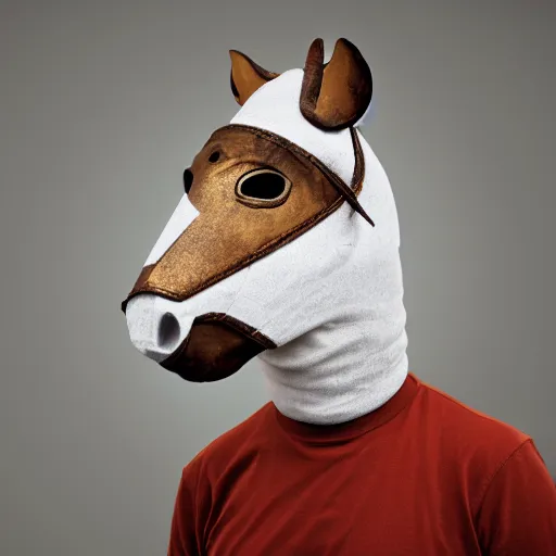 Image similar to man wearing horse head mask