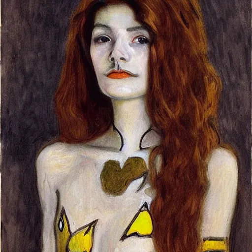 Image similar to portrait painting young woman skeleton, pikachu, comic book, elegant, highly detailed, painted by Singer Sargent and klimt