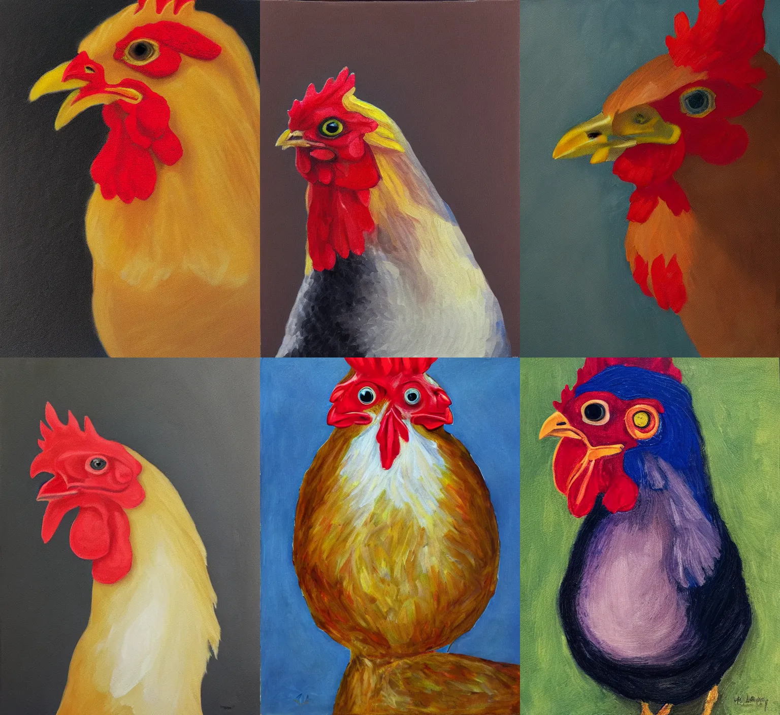 Prompt: portrait of chicken in acrylic prism