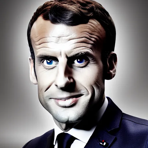 Prompt: emmanuel macron merged with a macaron, emmanuel macraon, pack shot, clean photography, advertising campaign