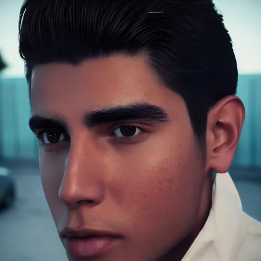 Prompt: portrait art of a good looking young Peruvian man with no facial hair, 8k ultra realistic, lens flare, atmosphere, glow, detailed,intricate, full of colour, cinematic lighting, trending on artstation, 4k, hyperrealistic, focused, extreme details,unreal engine 5, cinematic, masterpiece