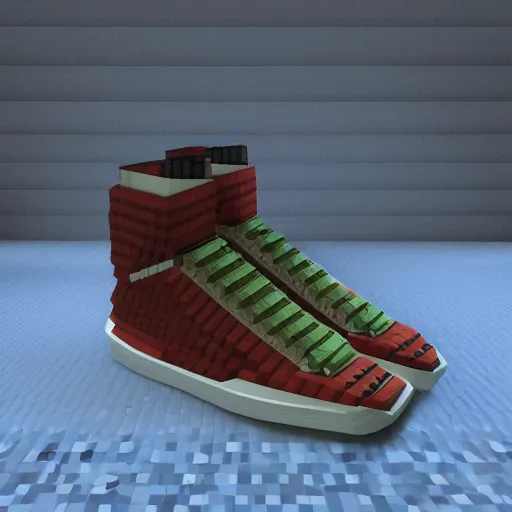 Image similar to balenciaga sneakers in minecraft, highly detailed, rim light, art, cinematic lighting, very coherent, hyper realism, high detail, 8 k