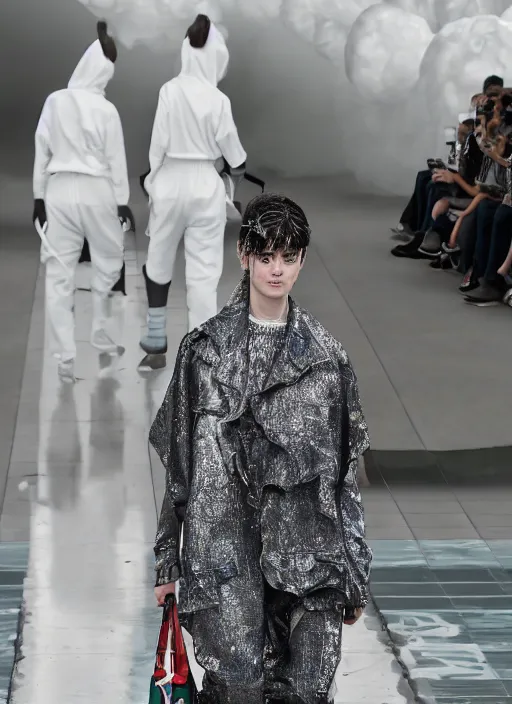Image similar to hyperrealistic and heavy detailed balenciaga runway show of ghost busters, leica sl 2 5 0 mm, vivid color, high quality, high textured, real life