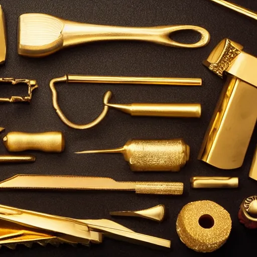 Prompt: gold tools in a cronenberg movie, designed by david cronenberg