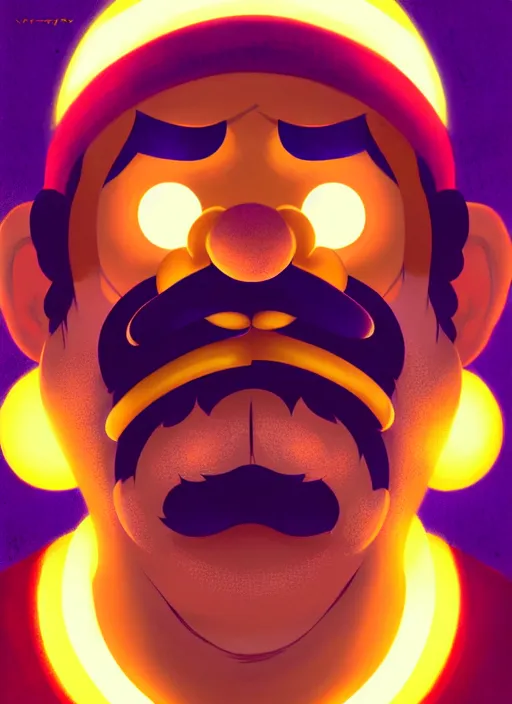 Image similar to portrait of wario from warioware, intricate, elegant, glowing lights, highly detailed, digital painting, artstation, concept art, smooth, sharp focus, illustration, art by wlop, mars ravelo and greg rutkowski