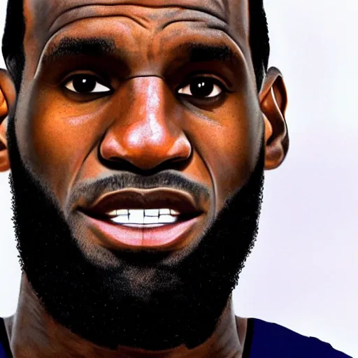 Prompt: lebron james taking a drivers license photo