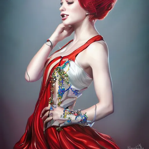 Image similar to a_realistic_liquid_queen_with_a_decorated_dress_made_of_white_pearlshighly_detailed_digital_painting_Trending_on_artstationHD_quality_by_artgerm H 1024 W 1024