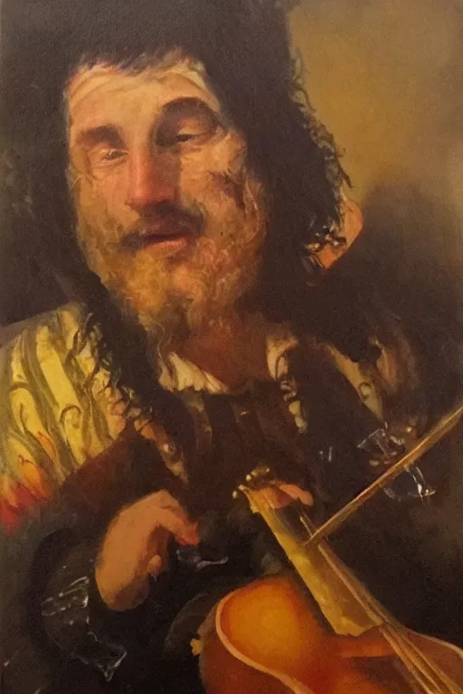 Prompt: oil portrait of the drunken bard, epic, cinematic, highly detailed