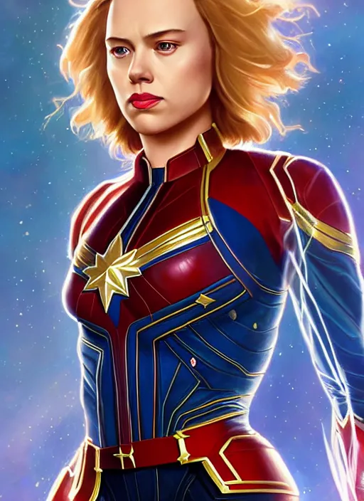 Scarlett Johansson as Captain Marvel, fantasy, | Stable Diffusion | OpenArt