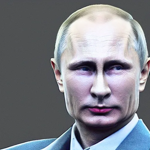 Prompt: Vladimir Putin, futuristic, robotic, cyberpunk