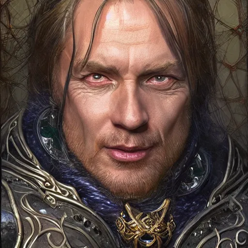 Image similar to Swedish Politician Jimmie Åkesson as a fantasy D&D character, portrait art by Donato Giancola and James Gurney, digital art, trending on artstation