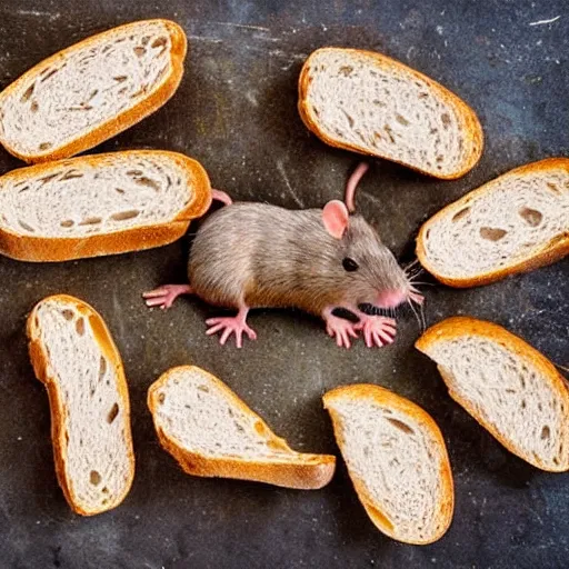 Image similar to very delicious friend rats, served with bread