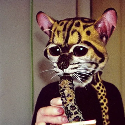 Image similar to high margay smoking weed