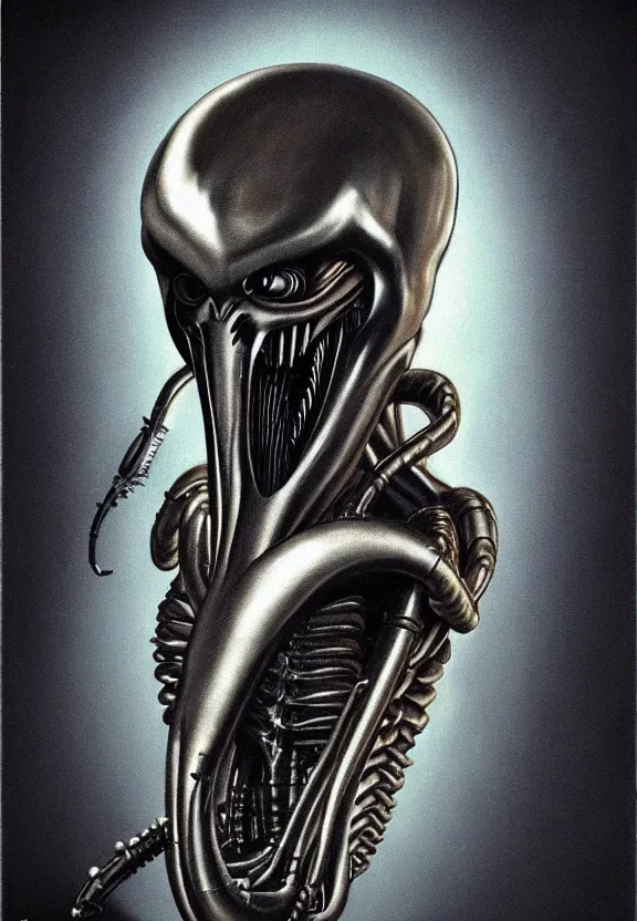 Image similar to one famous person, simple, simplicity, subgenius, x - day, weird stuff, occult stuff, knives, giger ’ s xenomorph, illuminati, muted colors, hyperrealism, studio lighting