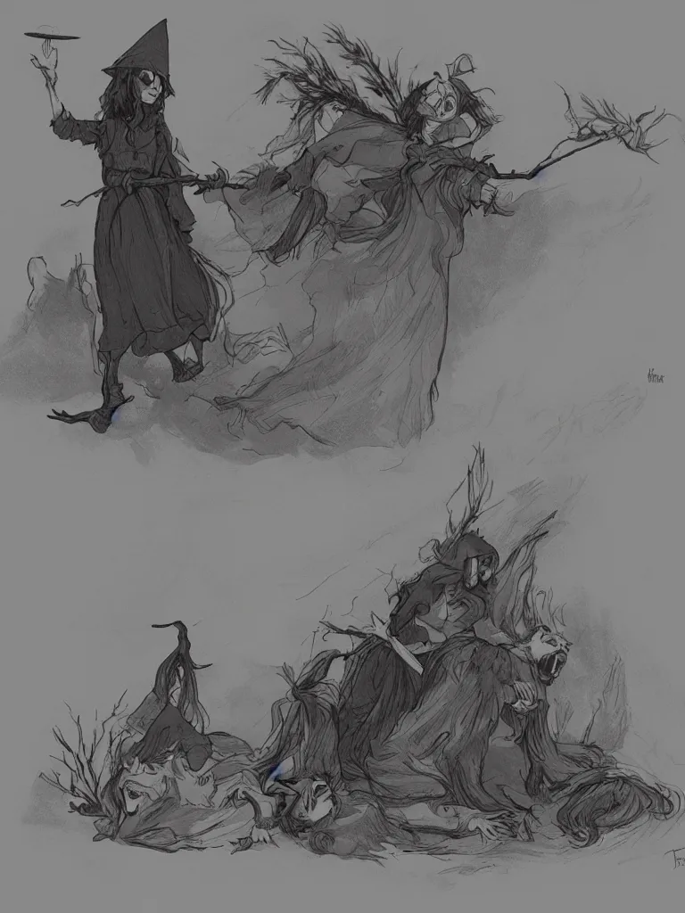 Image similar to the witch is dead by disney concept artists, blunt borders, rule of thirds