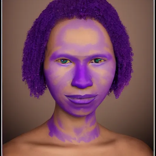 Prompt: purple-skinned human