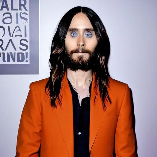Prompt: photo of jared leto as charles manson
