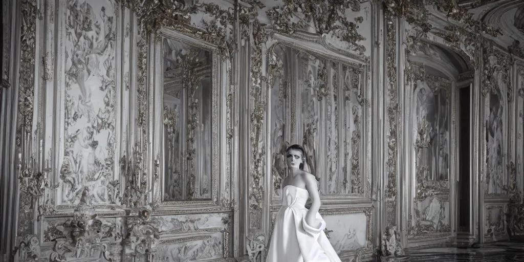 Image similar to Emma Watson portrait Palace of Versailles canon 5d mk4