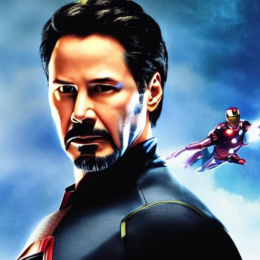 Image similar to Keanu reeves as Iron Man 4K detail