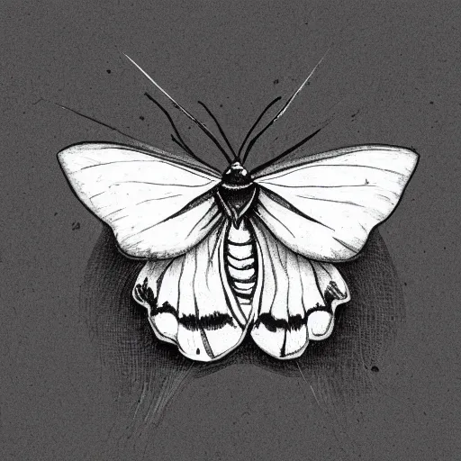 Image similar to black and white illustration, creative design, moth