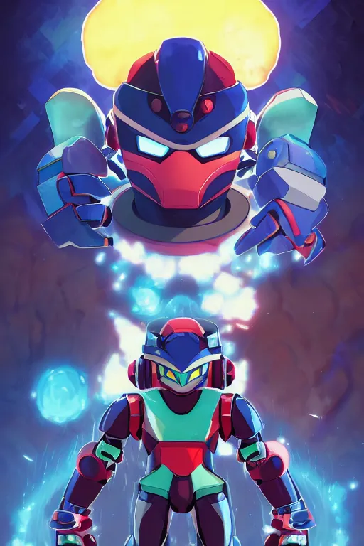 Image similar to robot ninja mask helmet megaman x zero rockman 2 0 2 2 switch game boss legacy collection fanart artsation, art gta 5 comics, behance hd by jesper ejsing, by rhads, makoto shinkai and lois van baarle, ilya kuvshinov, rossdraws global illumination ray tracing