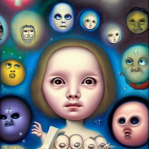 Prompt: Allegory of the multiverse, lowbrow painting by Mark Ryden