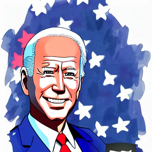 anime joe biden portrait, by studio ghibli, award | Stable Diffusion ...