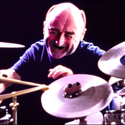 Image similar to !dream Phil Collins as a Muppet, playing drums,