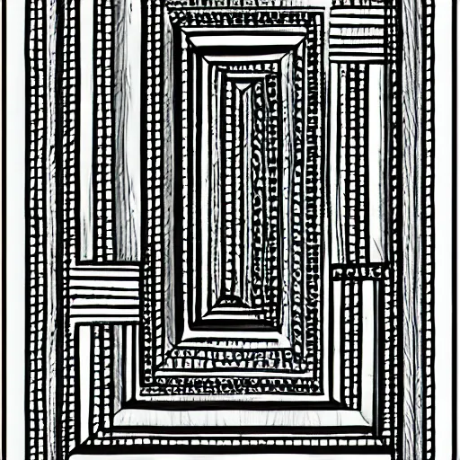 Prompt: line hatch pattern, pen and ink, diagonal hatch, black and white, cross hatch