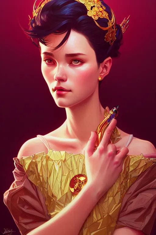 Prompt: a portrait of jubilee, fantasy, sharp focus, intricate, elegant, digital painting, artstation, matte, highly detailed, concept art, illustration, ambient lighting, art by ilya kuvshinov, artgerm, alphonse mucha, and greg rutkowski