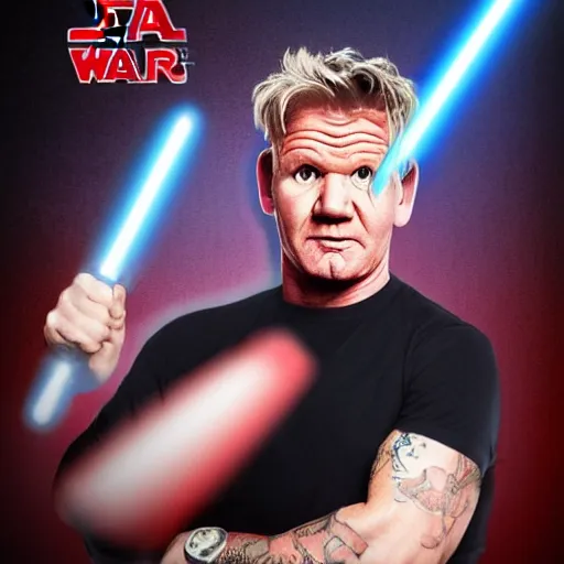 Image similar to gordon ramsay as a sith lord