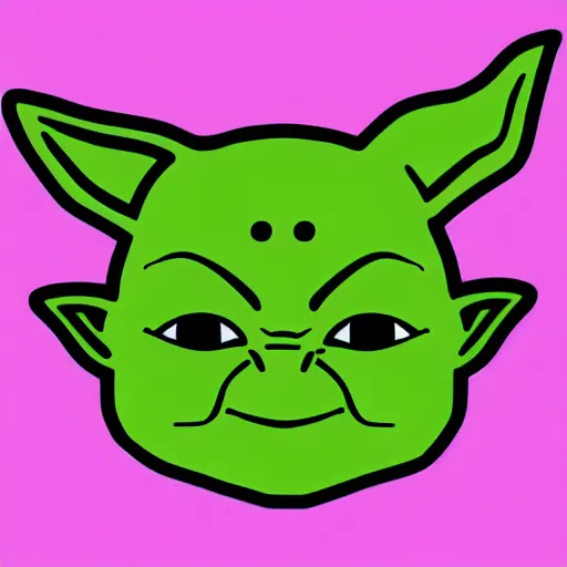 Image similar to kawaii yoda, 2d icon, trending on deviantart