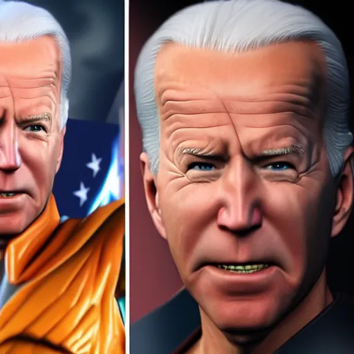 Prompt: ultra - realistic, 3 d render of joe biden going super - saiyan, octane render, zbrush