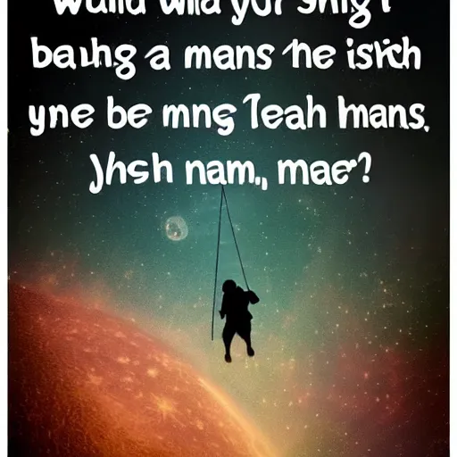 Prompt: would you like to swing on a star, carry moon beams home in a jar, and be better off than you are, or would you rather be a fish?