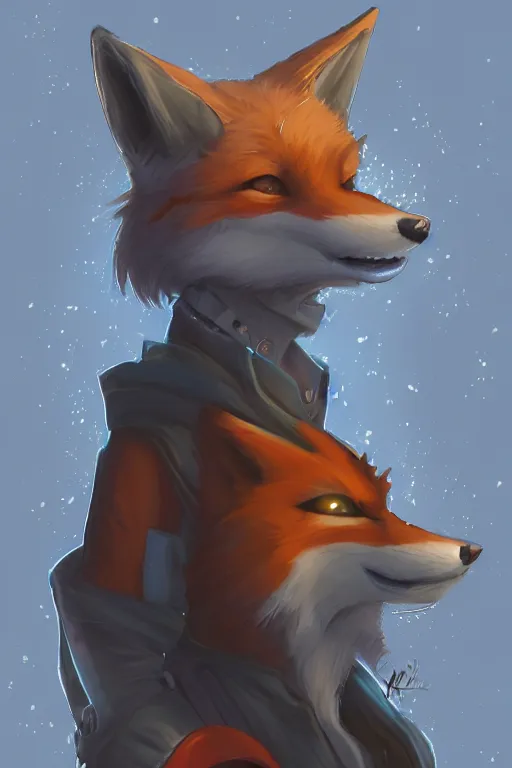 Image similar to a fox fursona, trending on artstation, by kawacy, furry art, digital art, cyberpunk, high quality, backlighting