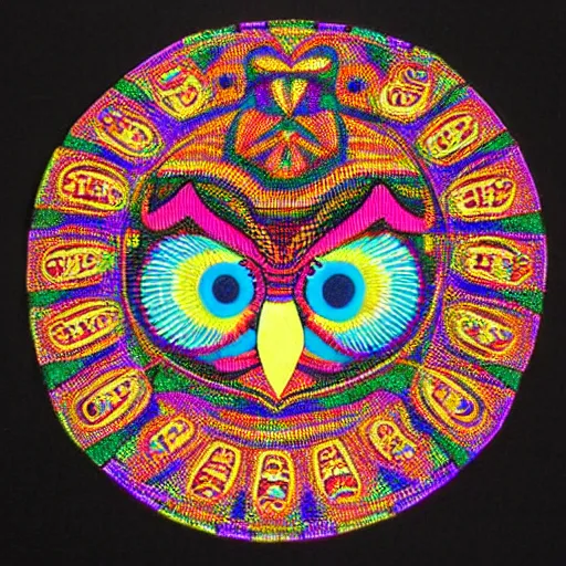 Prompt: ayahuasca shipibo owl universe