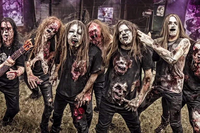 Image similar to zombies in a metal band