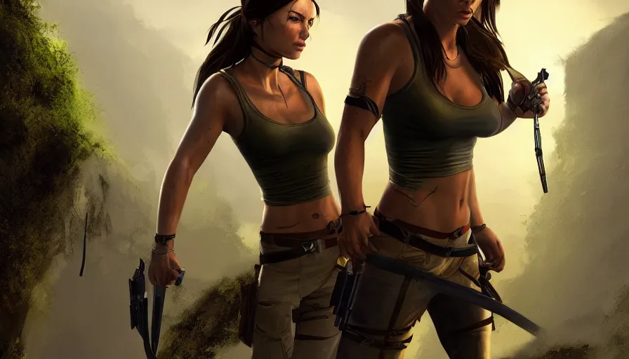 Image similar to Olivia Wilde is Lara Croft in Tomb Raider, hyperdetailed, artstation, cgsociety, 8k