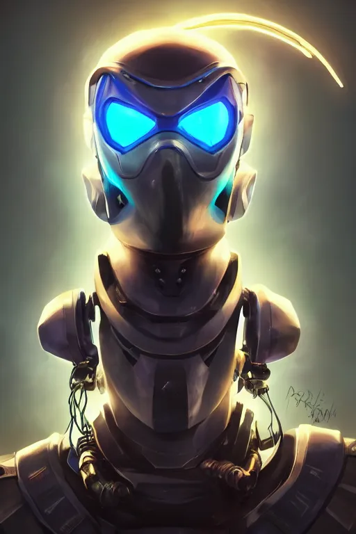 Image similar to epic mask helmet robot ninja portrait stylized as fornite style game design fanart by concept artist gervasio canda, behance hd by jesper ejsing, by rhads, makoto shinkai and lois van baarle, ilya kuvshinov, rossdraws global illumination radiating a glowing aura global illumination ray tracing hdr render in unreal engine 5