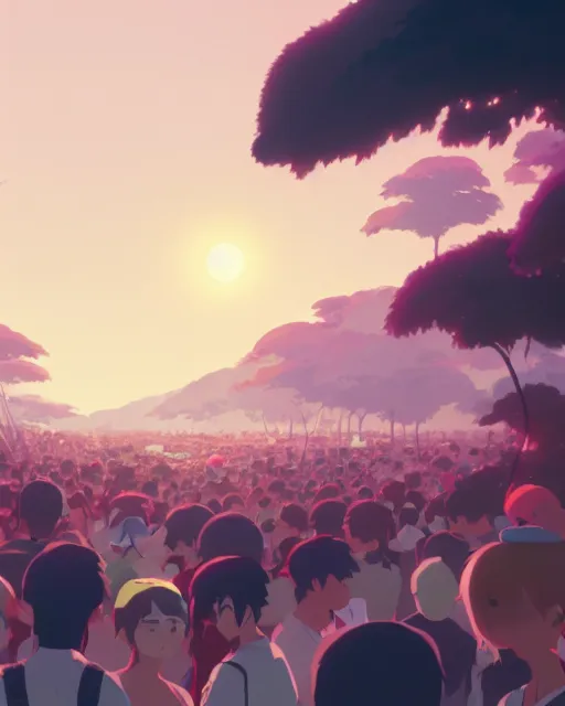 Prompt: crowds,, james gilleard, atey ghailan, makoto shinkai, goro fujita, studio ghibli, rim light, exquisite lighting, clear focus, very coherent, plain background, soft painting